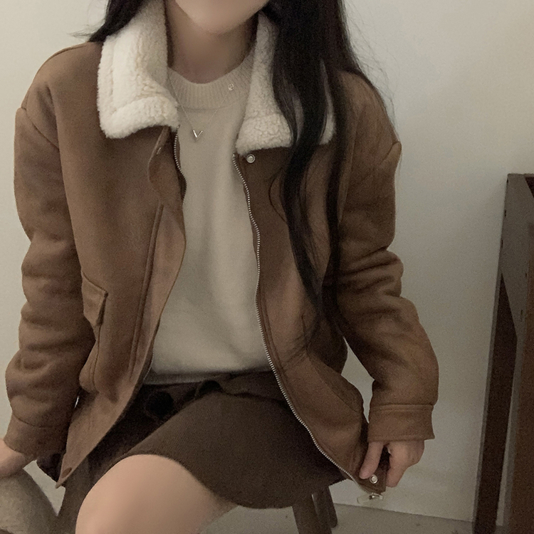 양털 뽀글이 긴팔 점퍼무스탕