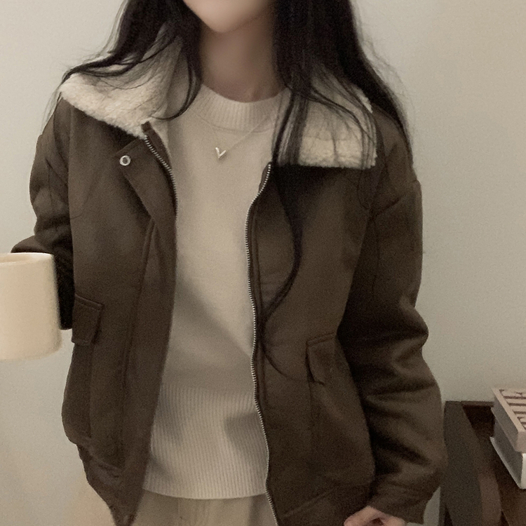 양털 뽀글이 긴팔 점퍼무스탕