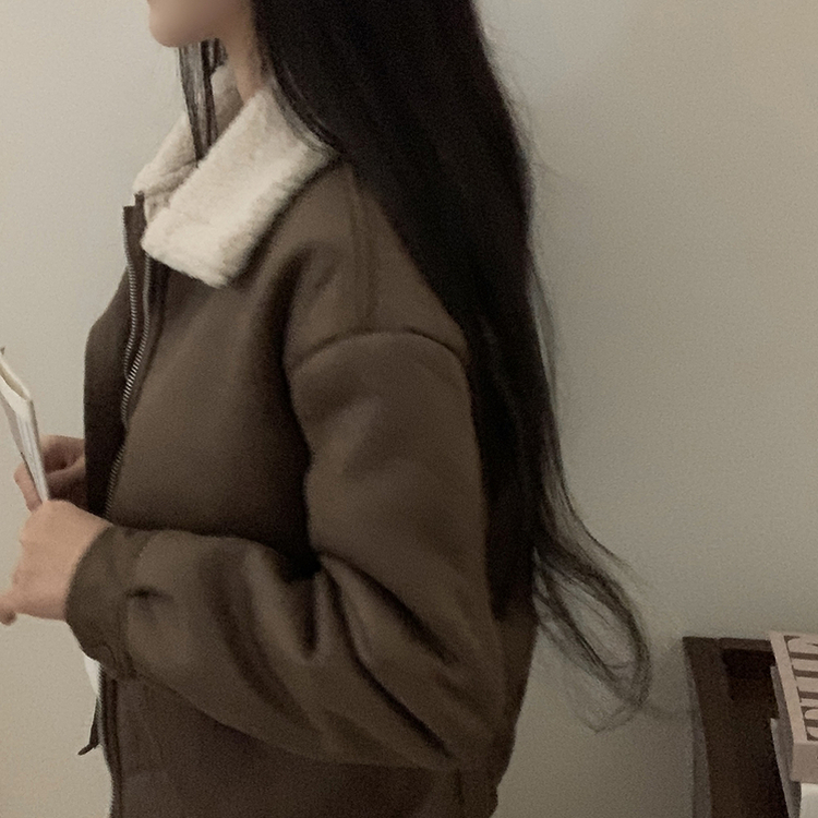 양털 뽀글이 긴팔 점퍼무스탕