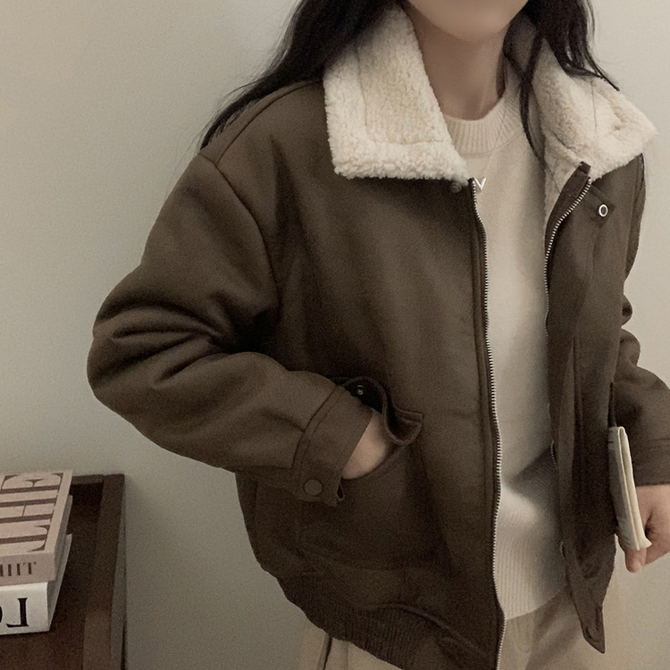 양털 뽀글이 긴팔 점퍼무스탕