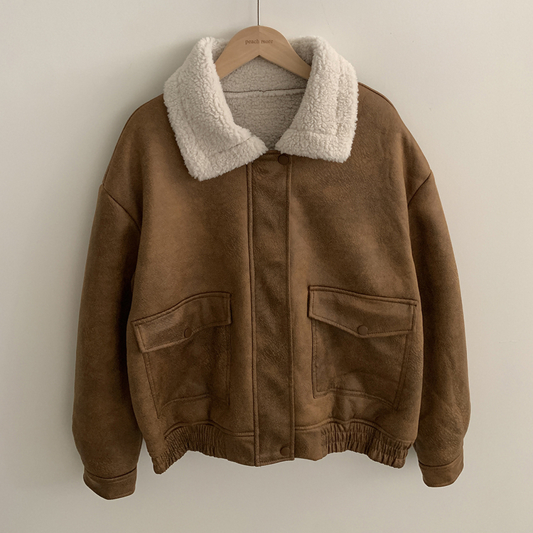 양털 뽀글이 긴팔 점퍼무스탕