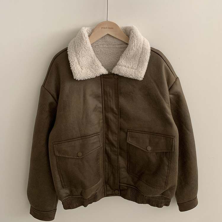 양털 뽀글이 긴팔 점퍼무스탕