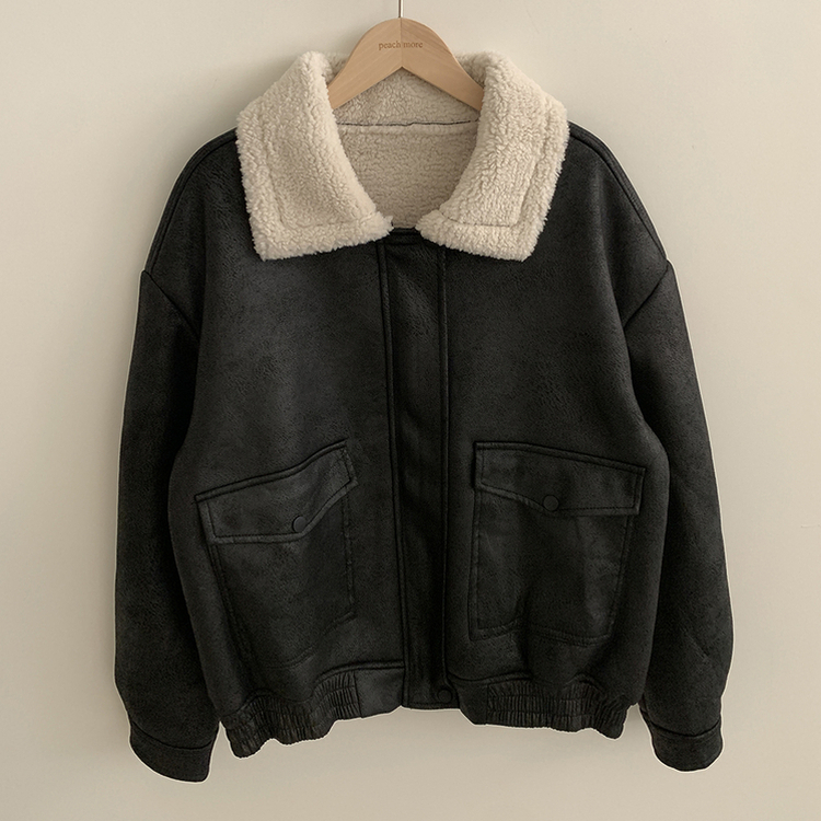 양털 뽀글이 긴팔 점퍼무스탕