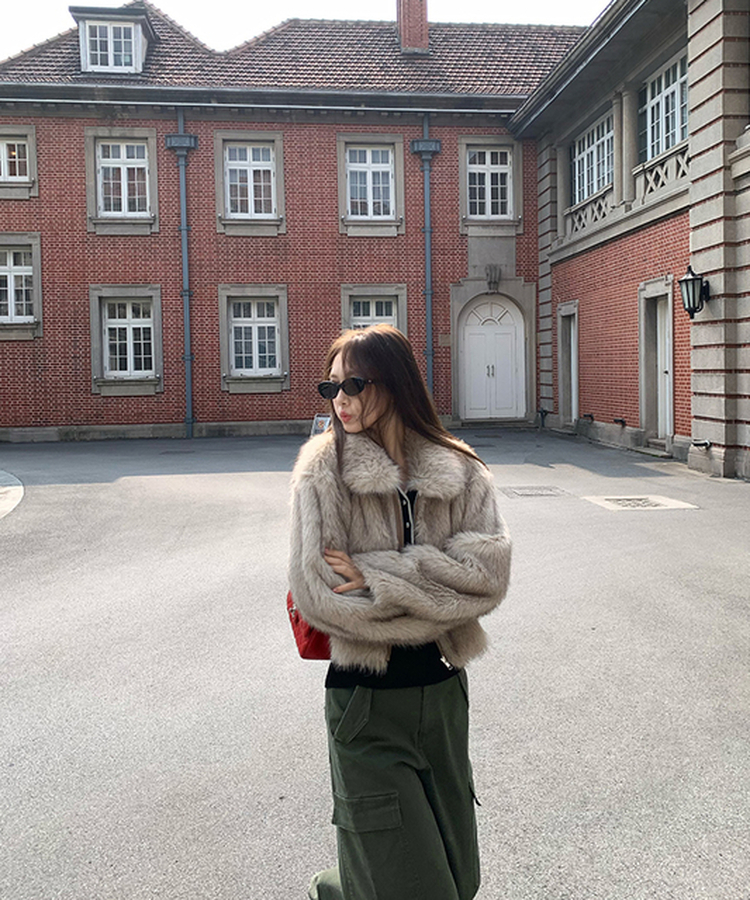 페이크퍼 빅카라 퍼자켓