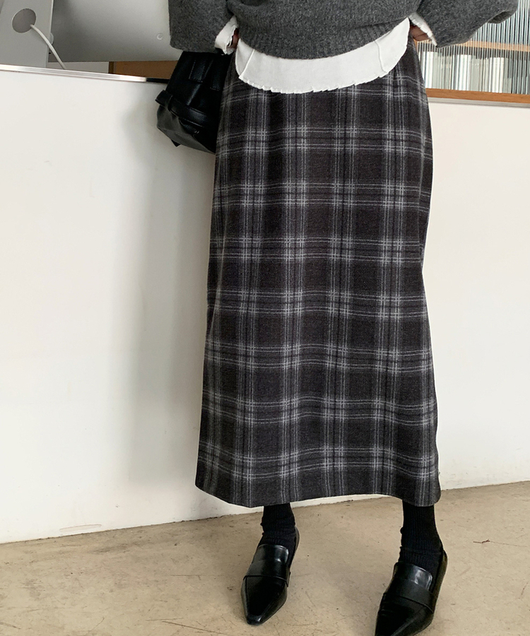 【新品未使用タグ付き】韓国限定モデル★MARK&LONA★ レディーススカート タータンチェックティアードロングスカート 韓国 韓国ファッション