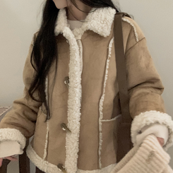 ウール裏地スエード厚手ムスタンジャケット BEIGE