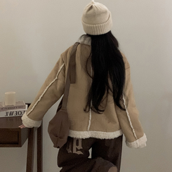 ウール裏地スエード厚手ムスタンジャケット BEIGE