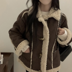 ウール裏地スエード厚手ムスタンジャケット CHESTNUT BROWN