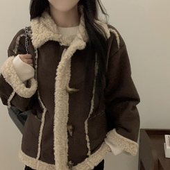 ウール裏地スエード厚手ムスタンジャケット CHESTNUT BROWN