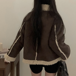 ウール裏地スエード厚手ムスタンジャケット CHESTNUT BROWN