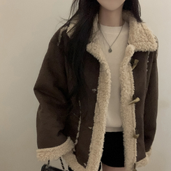 ウール裏地スエード厚手ムスタンジャケット CHESTNUT BROWN