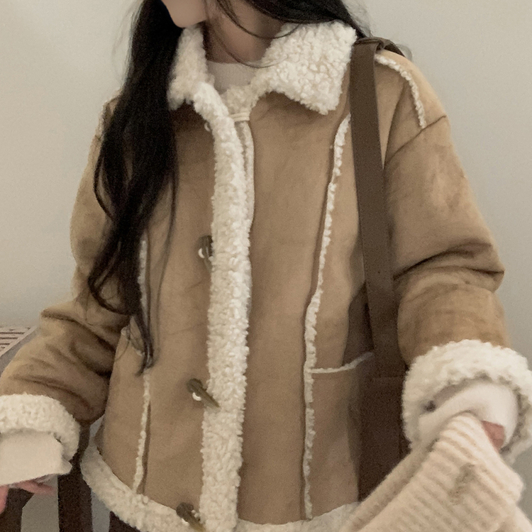 ウール裏地スエード厚手ムスタンジャケット BEIGE