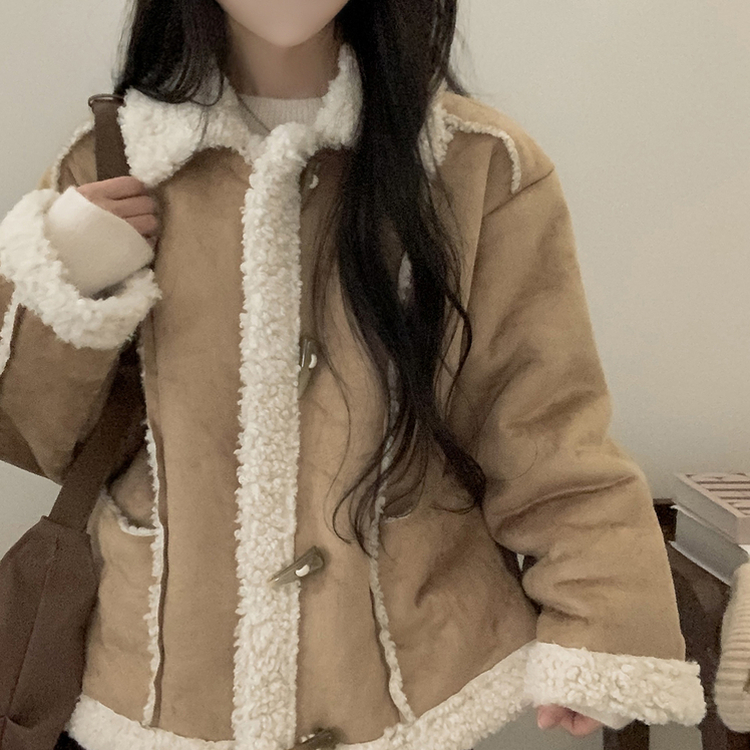 ウール裏地スエード厚手ムスタンジャケット BEIGE