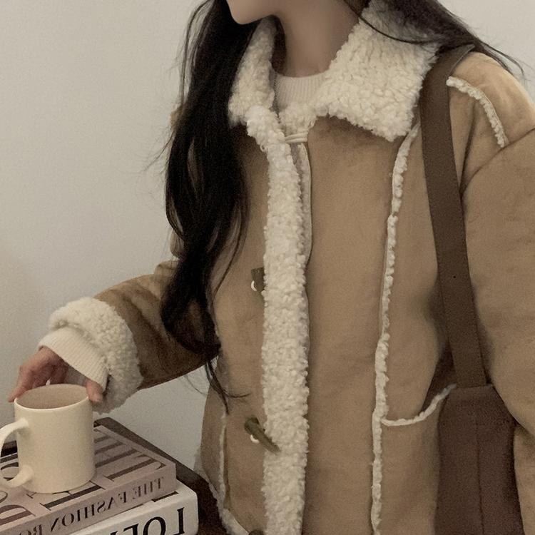 ウール裏地スエード厚手ムスタンジャケット BEIGE