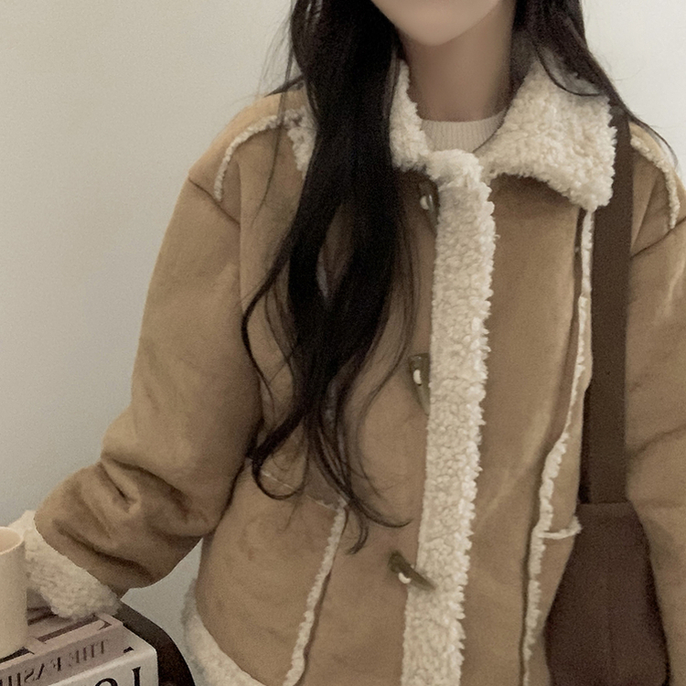 ウール裏地スエード厚手ムスタンジャケット BEIGE