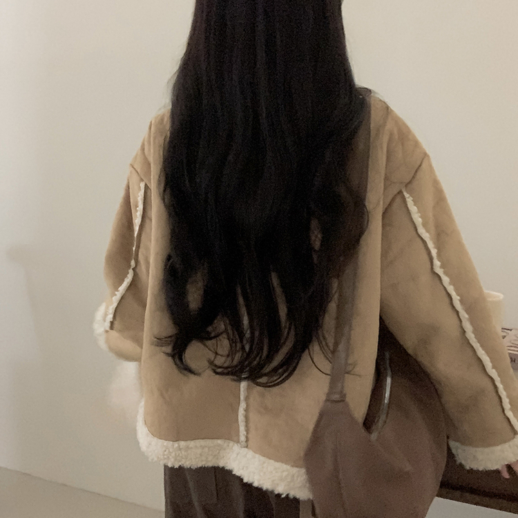 ウール裏地スエード厚手ムスタンジャケット BEIGE