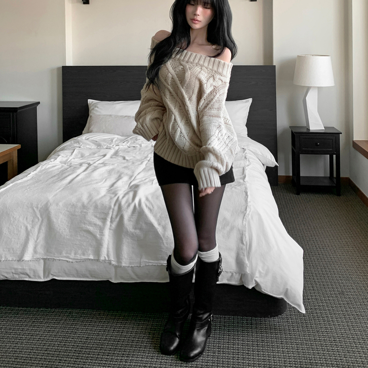 レザーバックルベルトウエスタンロングブーツ BLACK