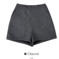 메이피 모직 사이드 지퍼 하이웨스트 숏 팬츠