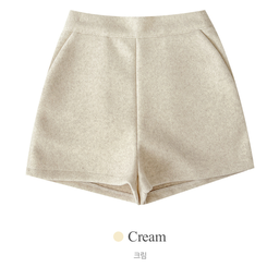 메이피 모직 사이드 지퍼 하이웨스트 숏 팬츠
