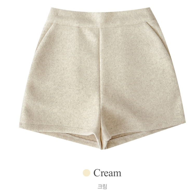 메이피 모직 사이드 지퍼 하이웨스트 숏 팬츠
