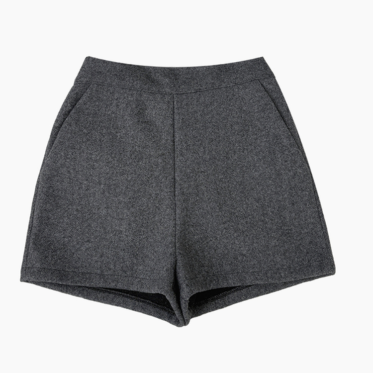 메이피 모직 사이드 지퍼 하이웨스트 숏 팬츠