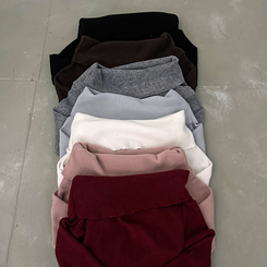 휘트니 겉기모 슬림핏 오프숄더 긴팔 티셔츠