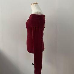 휘트니 겉기모 슬림핏 오프숄더 긴팔 티셔츠