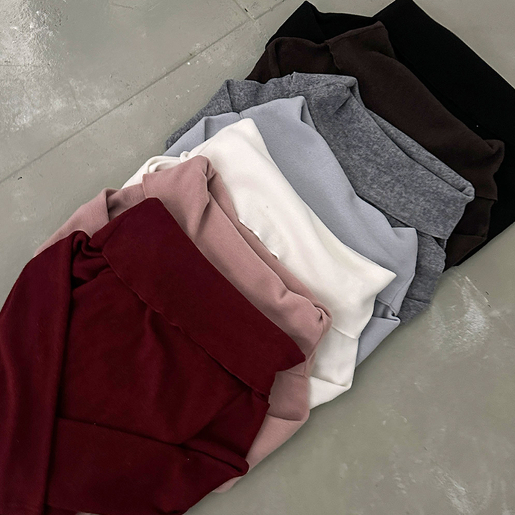 휘트니 겉기모 슬림핏 오프숄더 긴팔 티셔츠