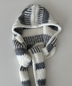 ストライプフードマフラー