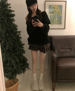 フェアリーティアードスカート BROWN