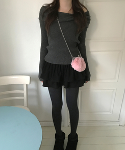 ベラリボンニット CHARCOAL