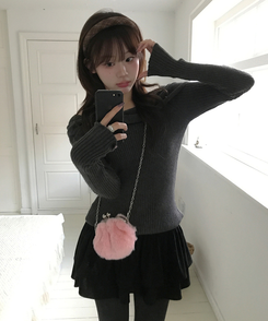 ベラリボンニット CHARCOAL