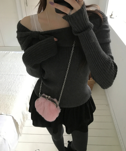 ベラリボンニット CHARCOAL