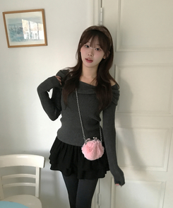 ベラリボンニット CHARCOAL