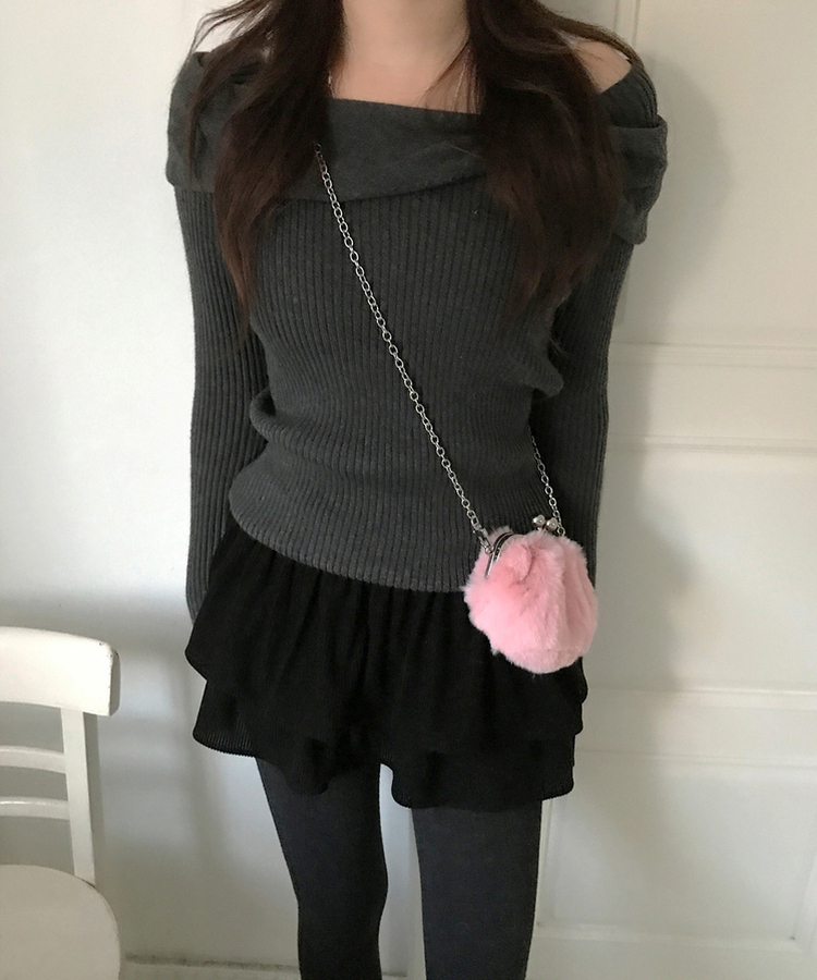 ベラリボンニット CHARCOAL