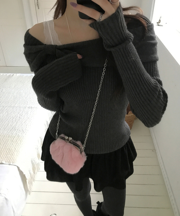 ベラリボンニット CHARCOAL