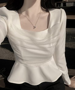 レースフレアブラウス IVORY