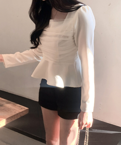 レースフレアブラウス IVORY