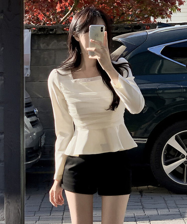 レースフレアブラウス IVORY