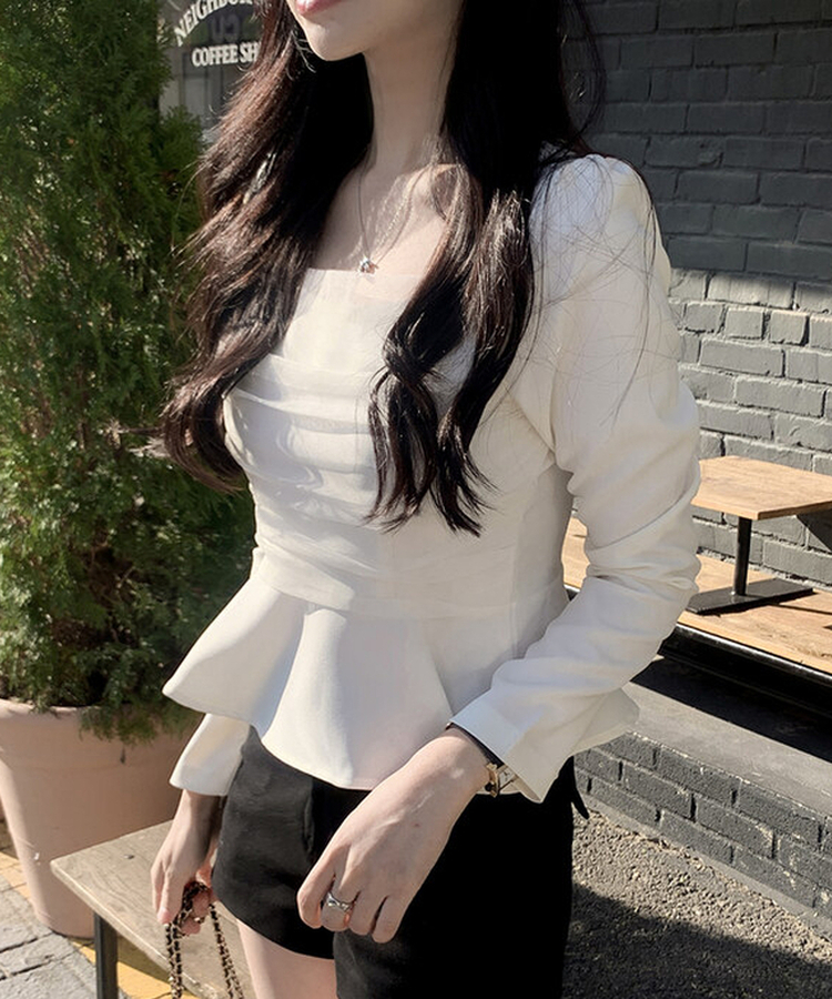 レースフレアブラウス IVORY