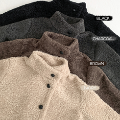 빌츠 양털 퍼 스웨이드 안감 무스탕 하이넥 하프 코트