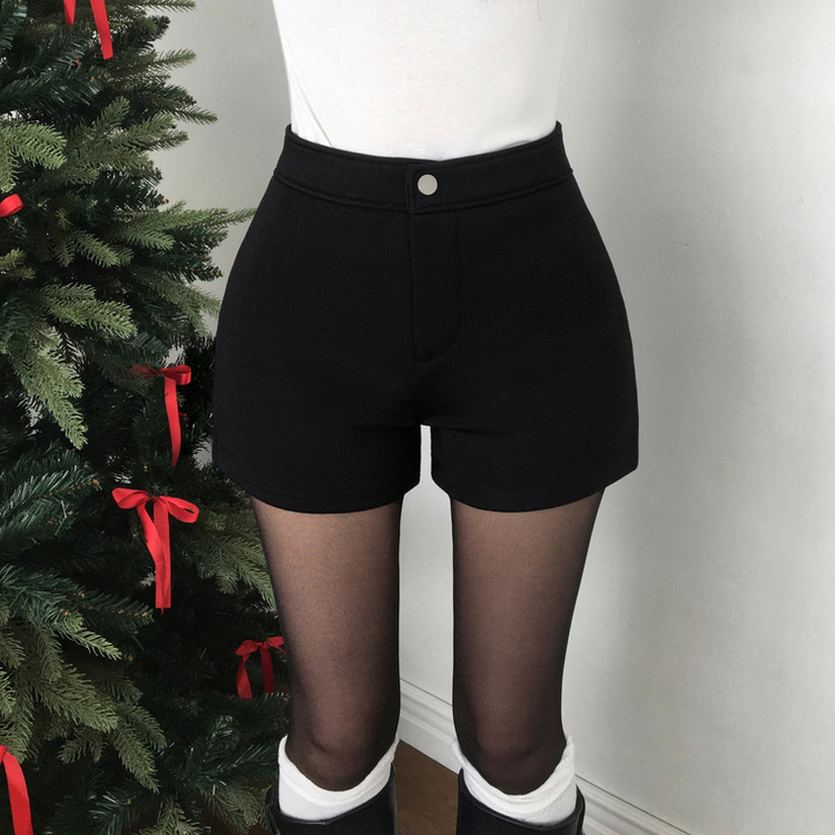 케루 슬림핏 스키니 스판 기본 베이직 하이웨스트 숏 이너 팬츠 반바지 블랙