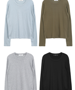 【起毛】ソフトラウンド長袖Tシャツ(6color)