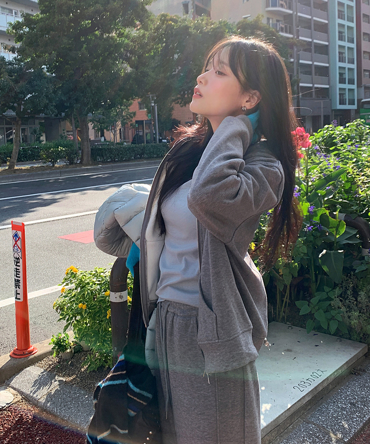 【起毛】ソフトラウンド長袖Tシャツ(6color) SOFT BLUE