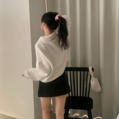 캐럴 노르딕 리본 루즈핏 볼레로 니트가디건 아이보리