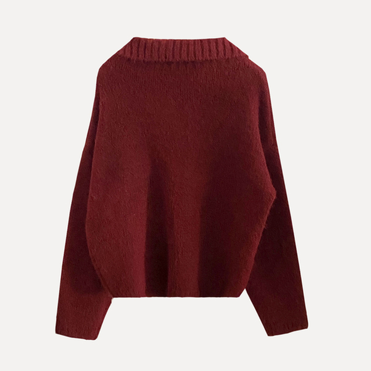 캐럴 노르딕 리본 루즈핏 볼레로 니트가디건