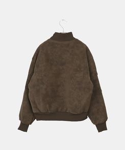 スエードハーフネックジップアップジャケット