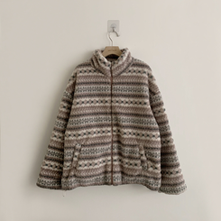 한겨울까지 따뜻한 스노우 노르딕 스트링 오버핏 겨울 플리스 점퍼 아방핏 후리스 아우터 양털 자켓 3color