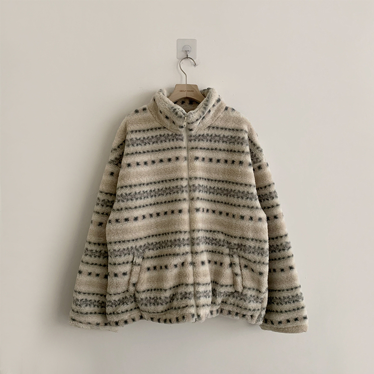 한겨울까지 따뜻한 스노우 노르딕 스트링 오버핏 겨울 플리스 점퍼 아방핏 후리스 아우터 양털 자켓 3color