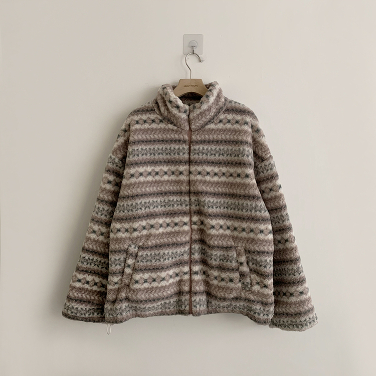 한겨울까지 따뜻한 스노우 노르딕 스트링 오버핏 겨울 플리스 점퍼 아방핏 후리스 아우터 양털 자켓 3color